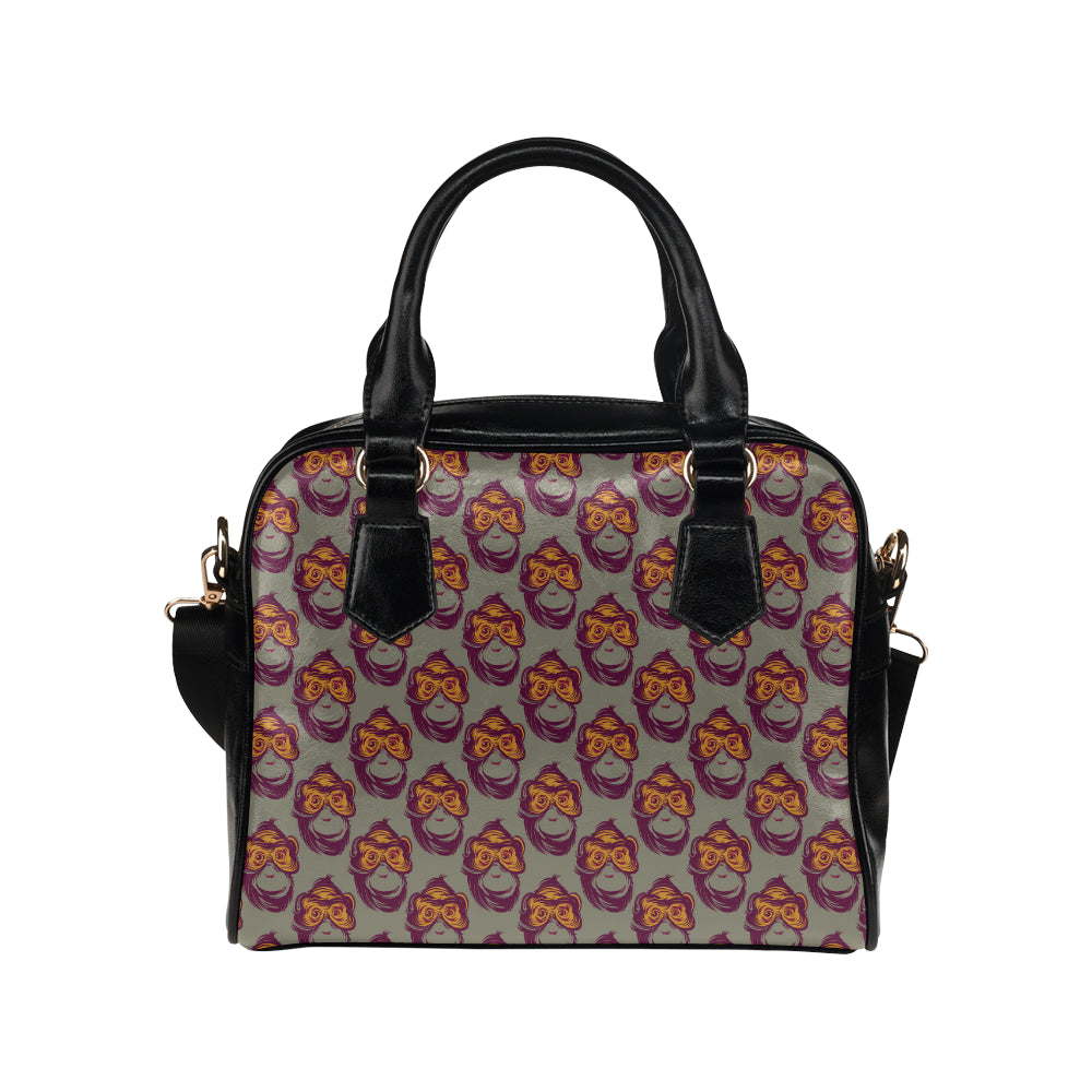 Chimpanzee Pattern Print Design 02 Shoulder Handbag