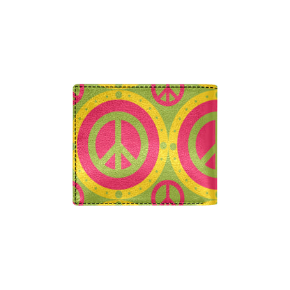 Peace Sign Pattern Print Design A01 Men's ID Card Wallet