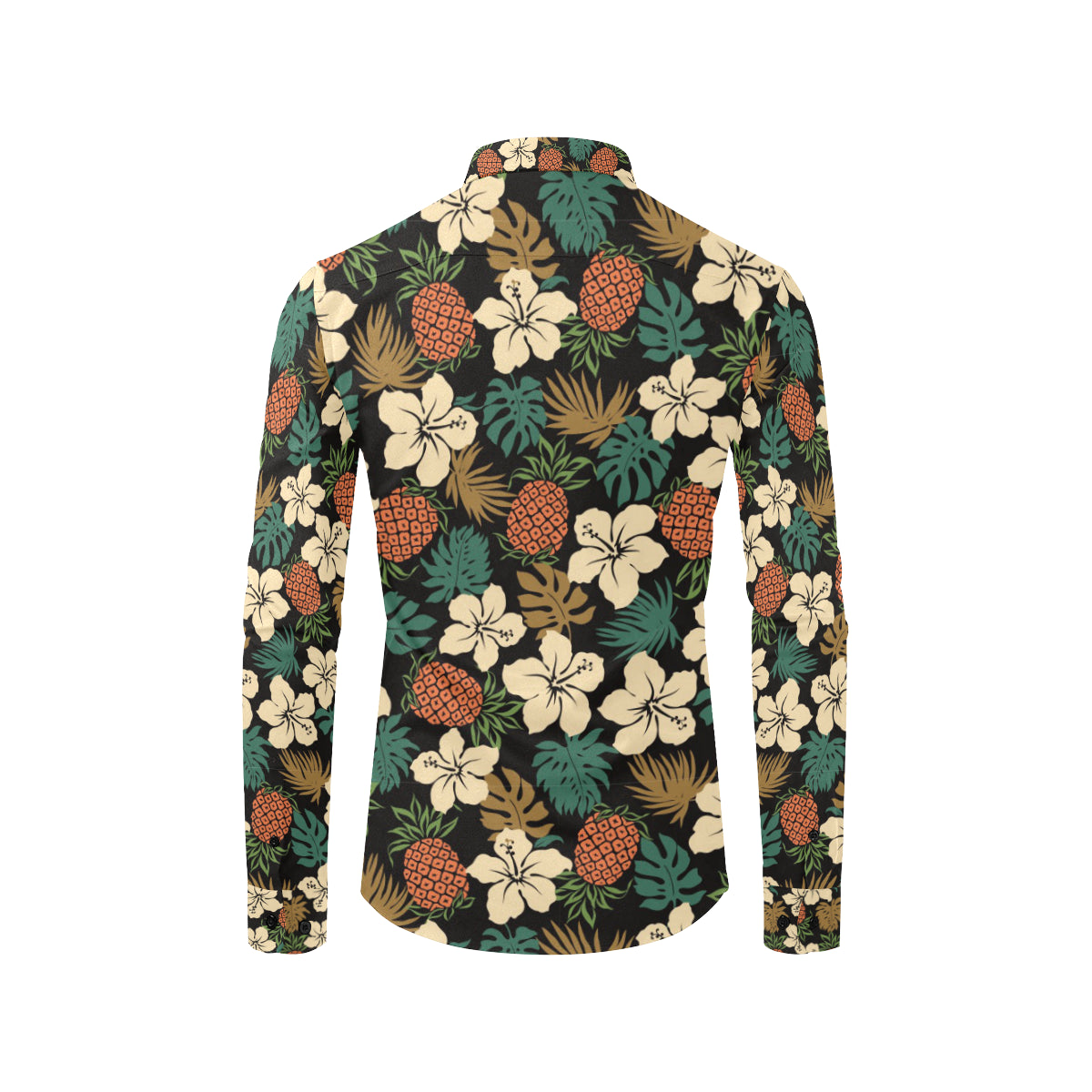 Hawaiian Themed Pattern Print Design H08 Men's Long Sleeve Shirt