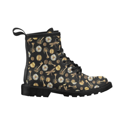 Steampunk Key Dragonfly Print Design LKS303 Women's Boots