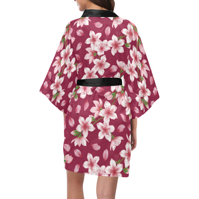 Cherry Blossom Pattern Print Design CB06 Women Kimono Robe