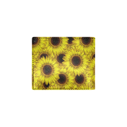 Sunflower Pattern Print Design SF011 Men's ID Card Wallet