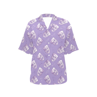 Acting Mask Pattern Print Design 05 Women's Hawaiian Shirt