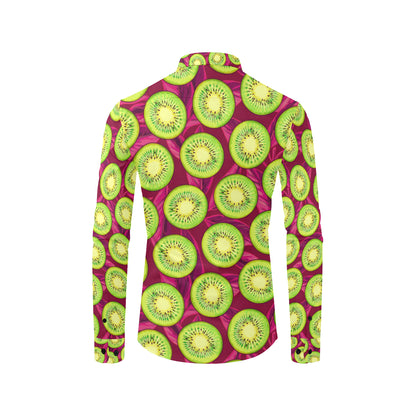 Kiwi Pattern Print Design KW05 Men's Long Sleeve Shirt