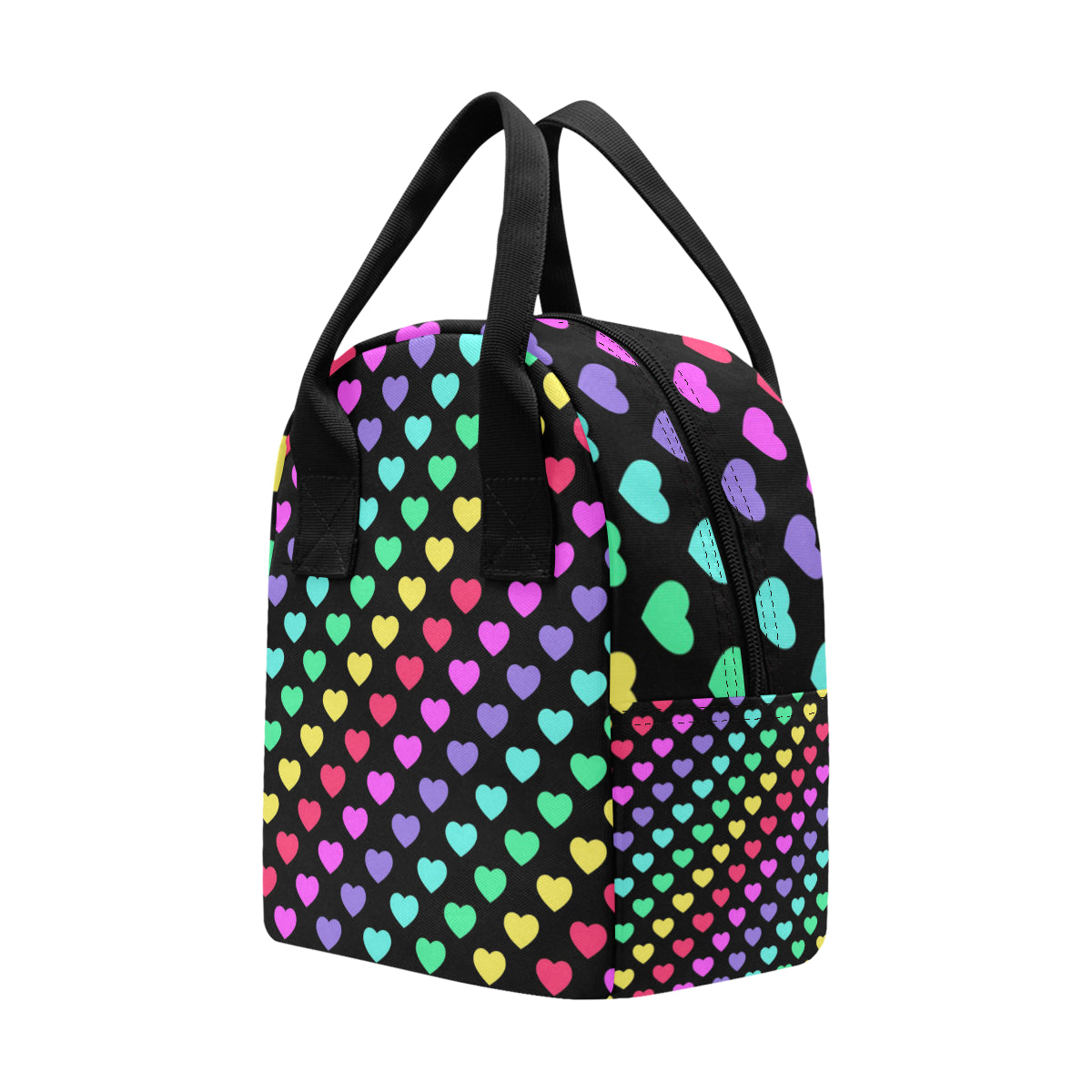 Heart Rainbow Pattern Print Design HE02 Insulated Lunch Bag