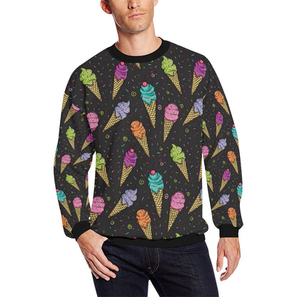 Ice Cream Pattern Print Design IC06 Men Long Sleeve Sweatshirt
