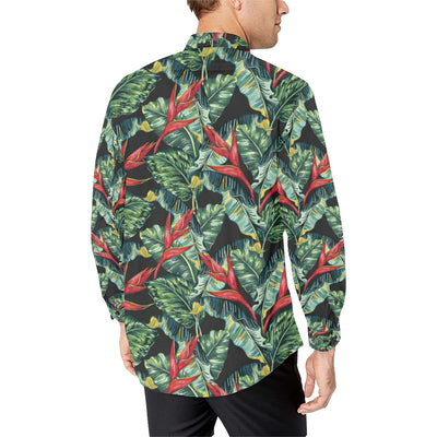 Bird Of Paradise Pattern Print Design BOP06 Men's Long Sleeve Shirt