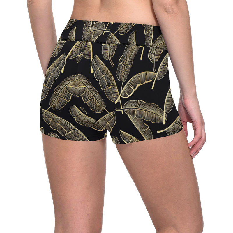 Banana Leaf Pattern Print Design BL07 Yoga Shorts