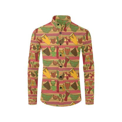 Percussion Pattern Print Design 01 Men's Long Sleeve Shirt