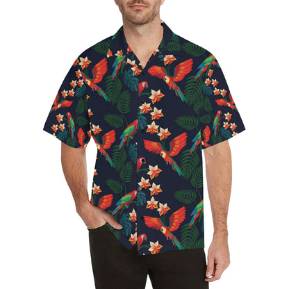 Macaw Pattern Print Design 02 Men's Hawaiian Shirt
