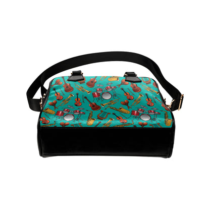 Drum Set Pattern Print Design 01 Shoulder Handbag