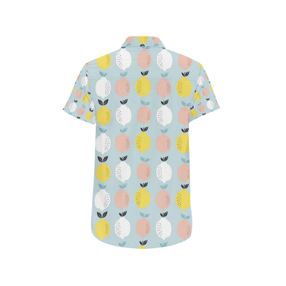 Citrus  Pattern Print Design 03 Men's Short Sleeve Button Up Shirt