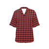 Red Black Buffalo Tartan Plaid Pattern Women's Hawaiian Shirt