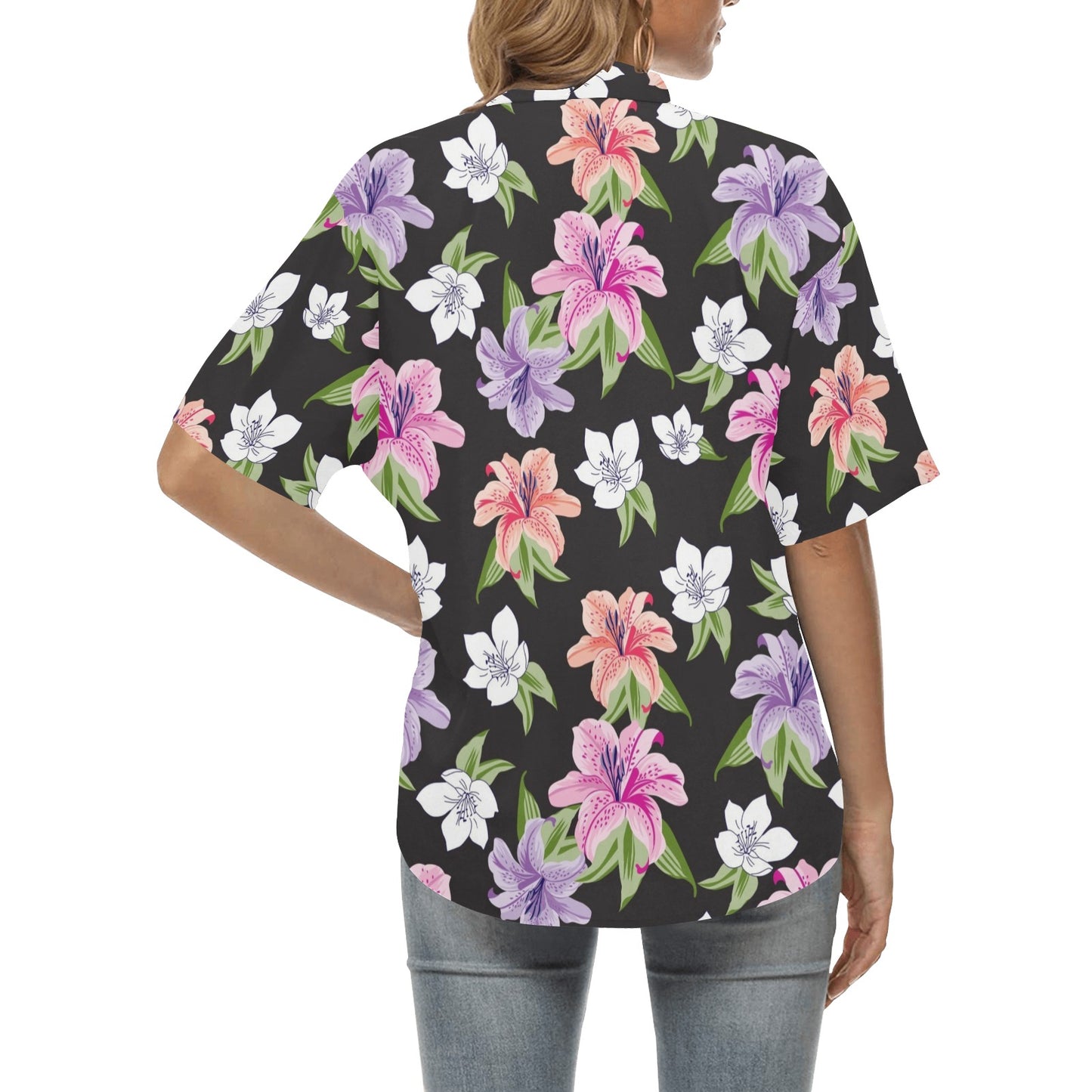 Lily Pattern Print Design LY02 Women's Hawaiian Shirt