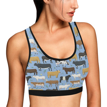 Cattle Pattern Print Design 02 Sports Bra