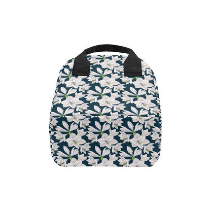 Amaryllis Pattern Print Design AL02 Insulated Lunch Bag