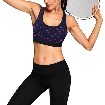 Cherry Pattern Print Design 02 Sports Bra
