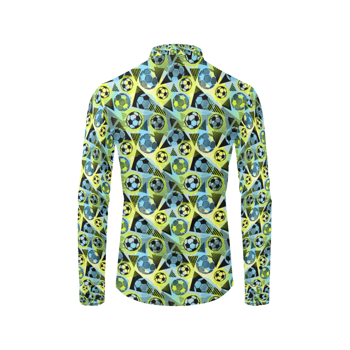 Soccer Ball Themed Print Design Men's Long Sleeve Shirt