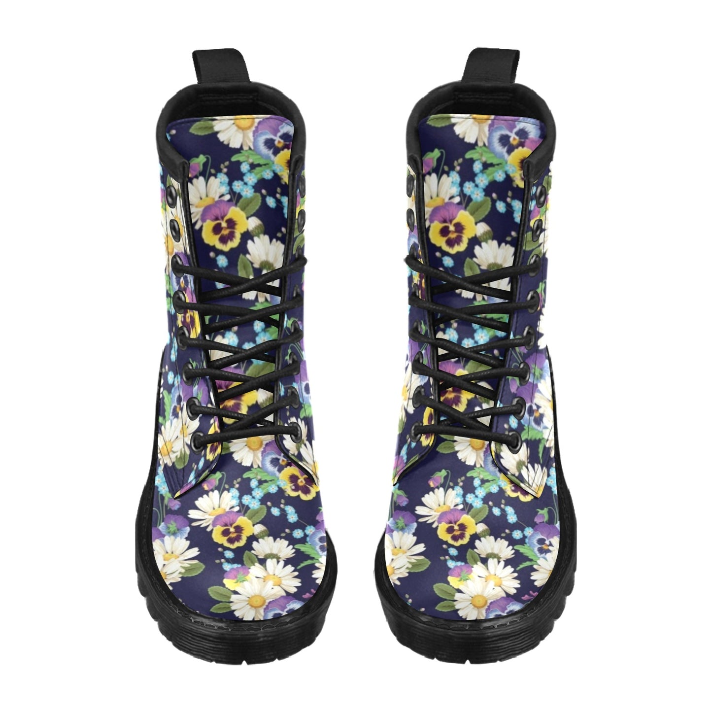 Pansy Pattern Print Design PS03 Women's Boots