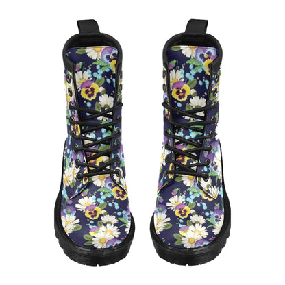 Pansy Pattern Print Design PS03 Women's Boots