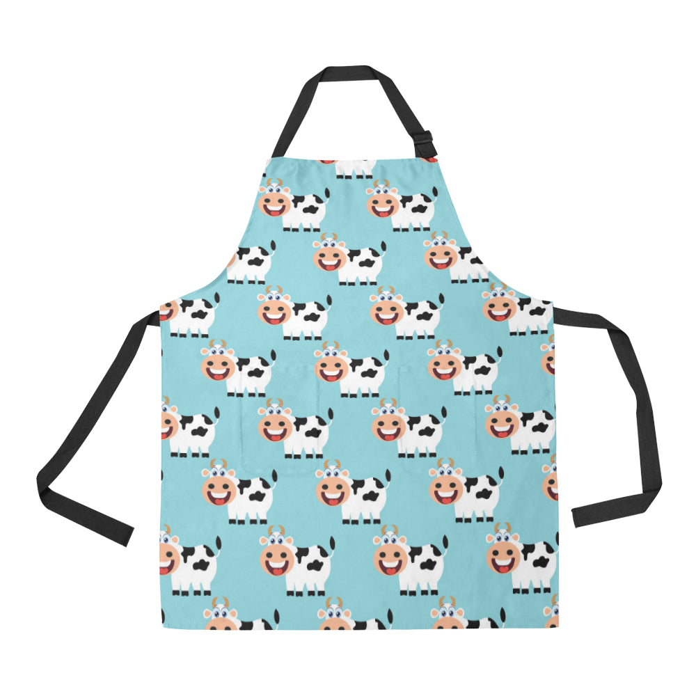 Cattle Cute Pattern Print Design 01 Apron with Pocket