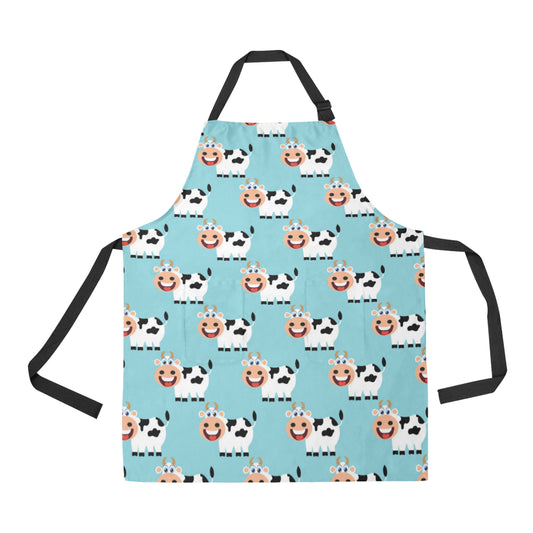 Cattle Cute Pattern Print Design 01 Apron with Pocket