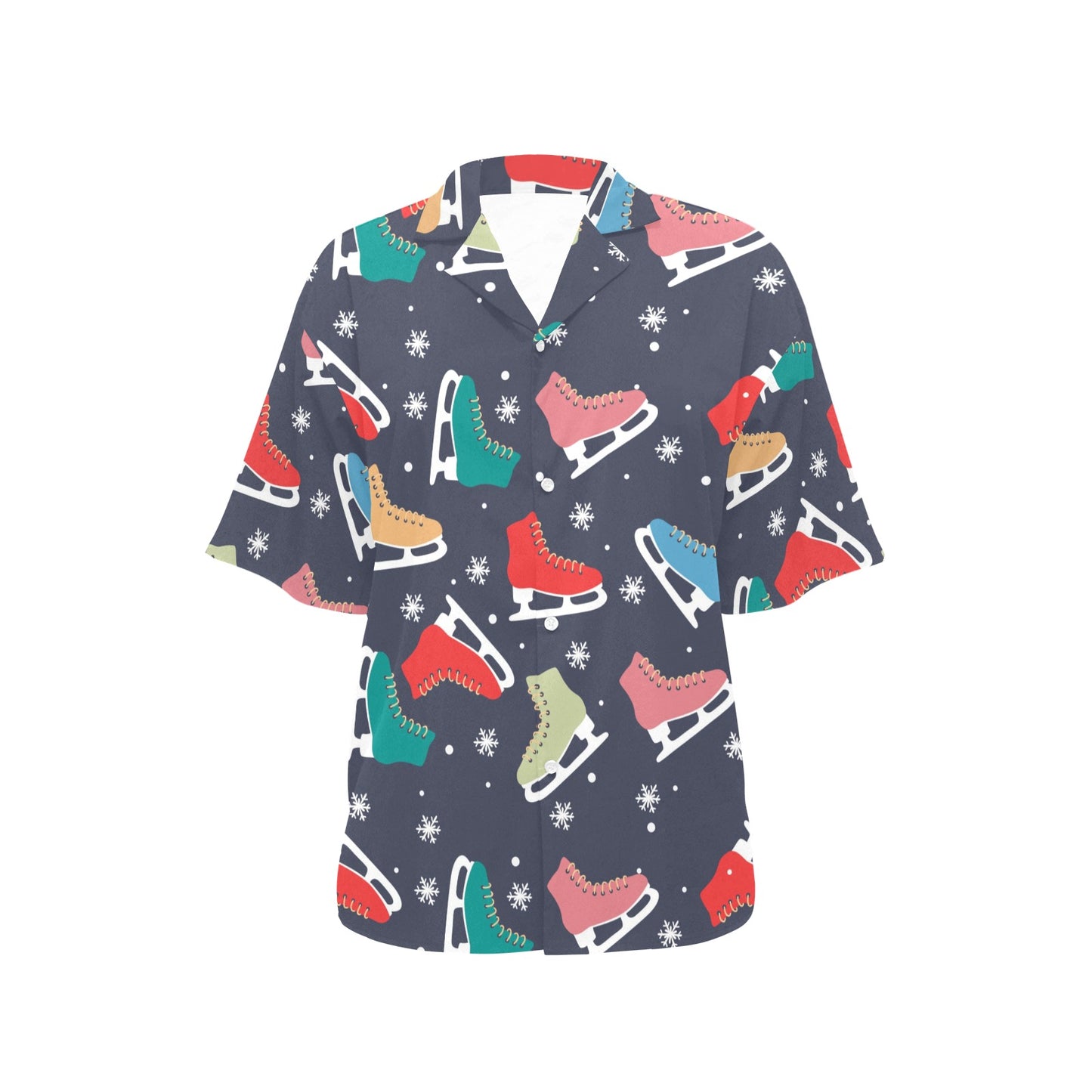Ice Skate Pattern Print Design 04 Women's Hawaiian Shirt