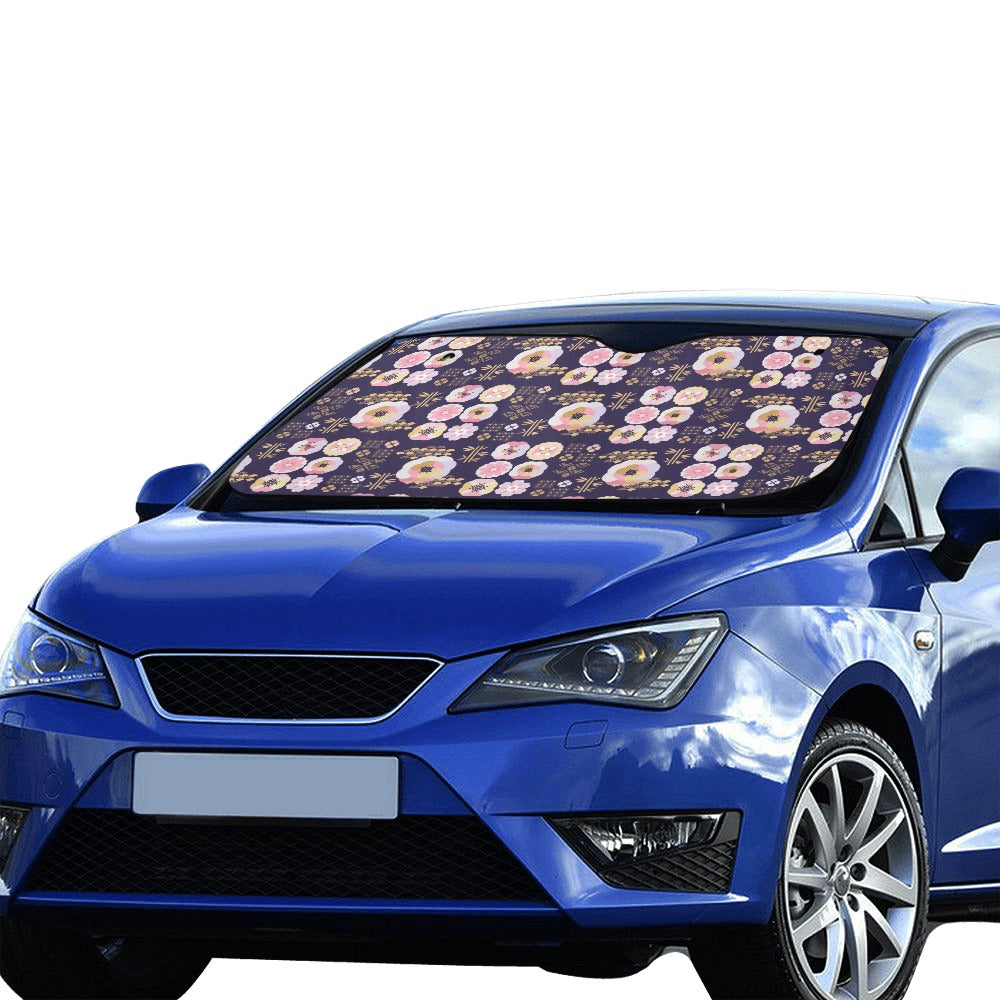 Sakura Japan Style Print Design LKS302 Car front Windshield Sun Shade