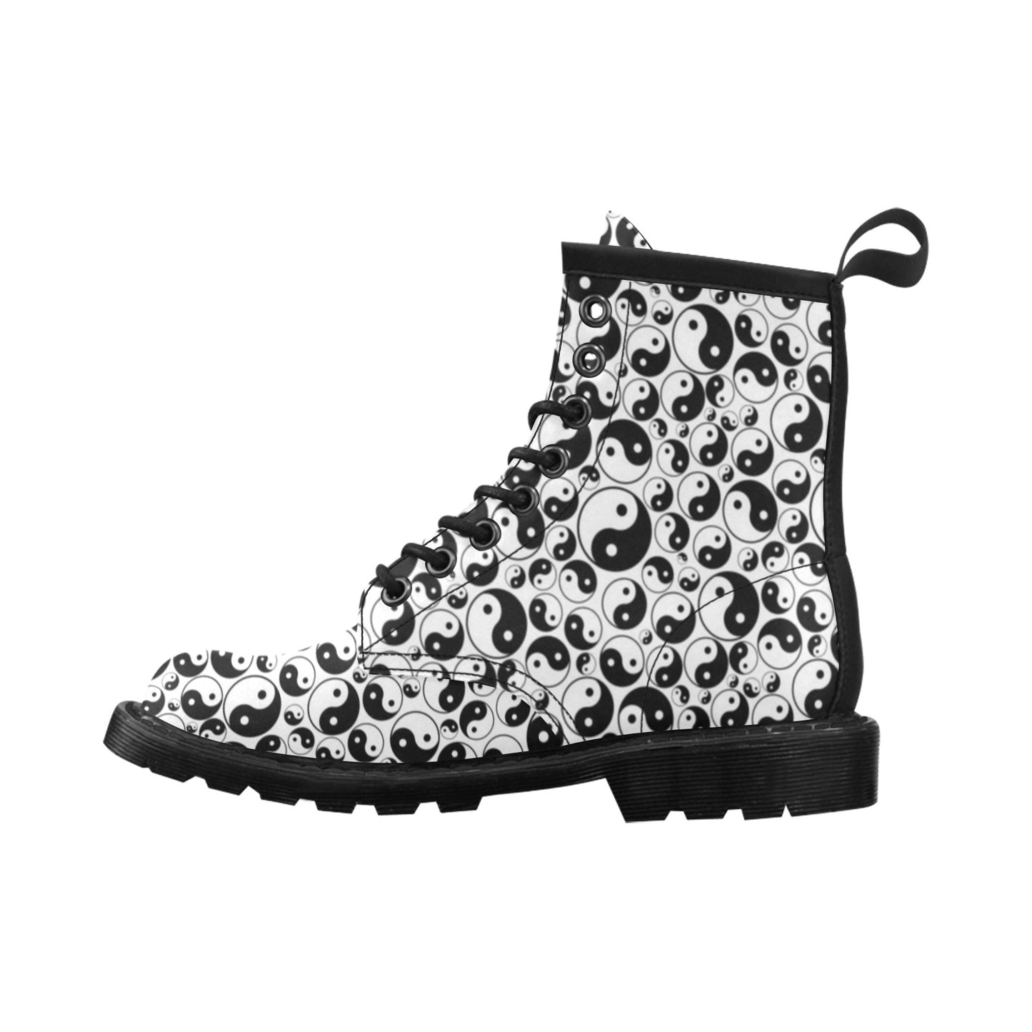 Yin Yang Print Design LKS302 Women's Boots