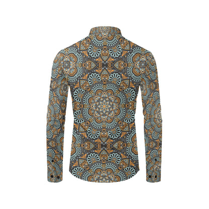 Mandala Pattern Print Design 05 Men's Long Sleeve Shirt