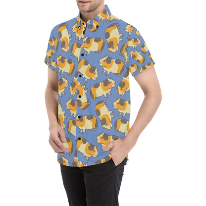 Guinea Pig Pattern Print Design 01 Men's Short Sleeve Button Up Shirt