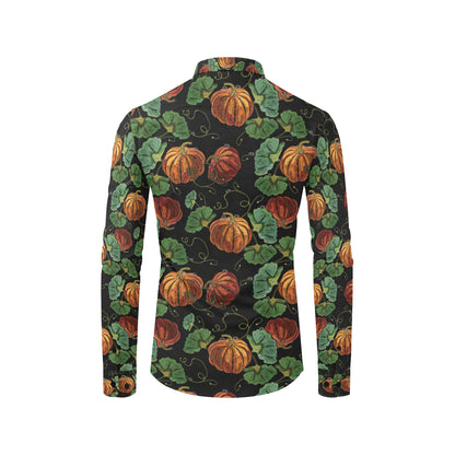 Pumpkin Pattern Print Design A02 Men's Long Sleeve Shirt