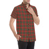 Holiday Tartan Plaid Pattern Men's Short Sleeve Button Up Shirt