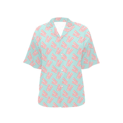 Bacon Pattern Print Design 04 Women's Hawaiian Shirt