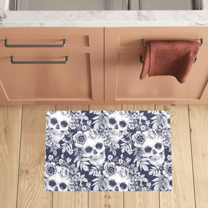 Skull Floral Beautiful Kitchen Mat