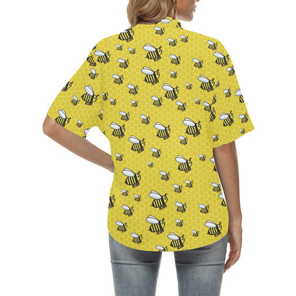Bee Cute Print Design LKS308 Women's Hawaiian Shirt