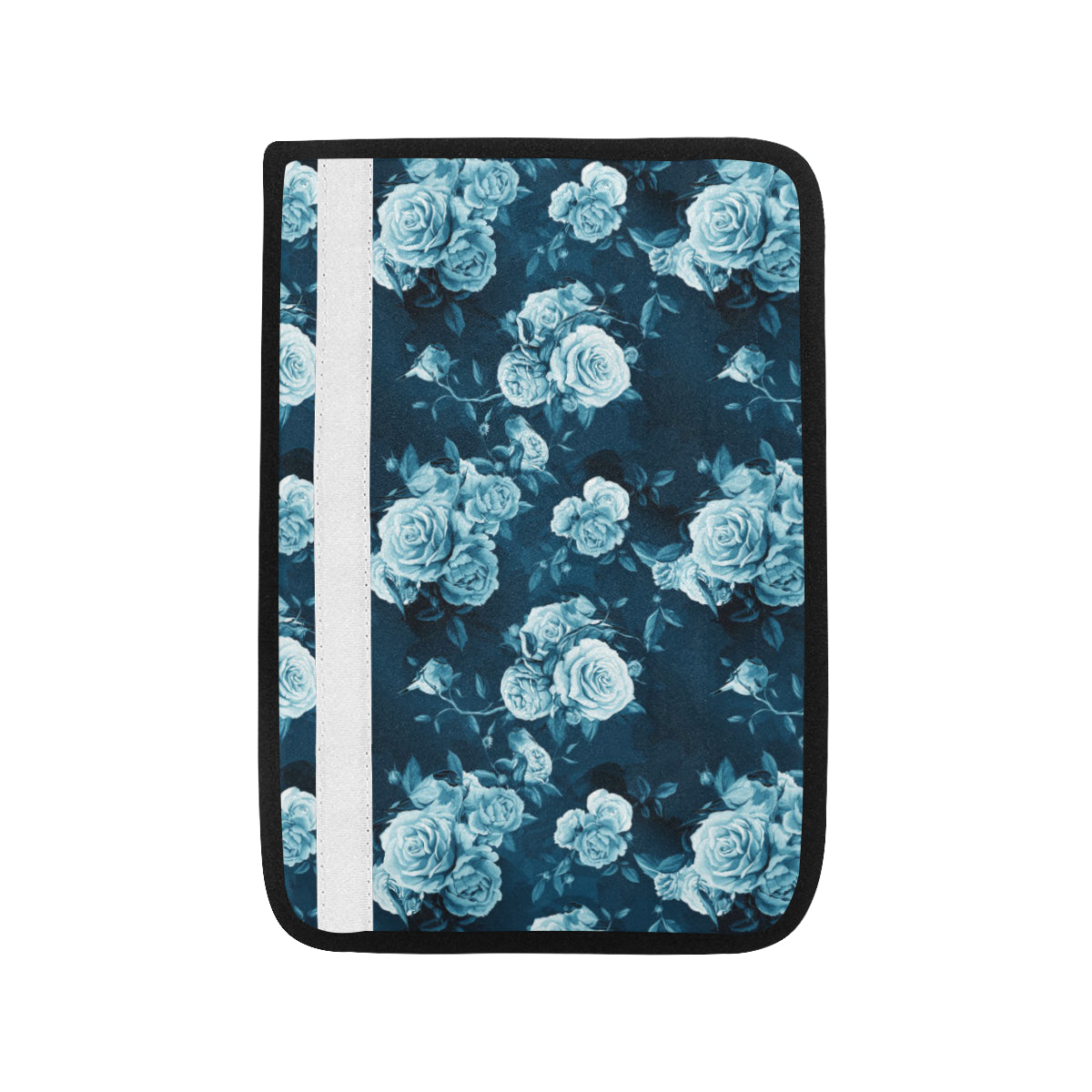 Rose Blue Pattern Print Design RO014 Car Seat Belt Cover