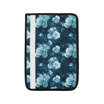 Rose Blue Pattern Print Design RO014 Car Seat Belt Cover