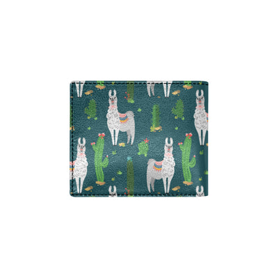 Llama Cactus Pattern Print Design 013 Men's ID Card Wallet