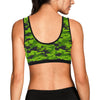 Green Kelly Camo Print Sports Bra