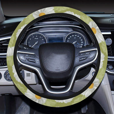 Daisy Pattern Print Design DS06 Steering Wheel Cover with Elastic Edge