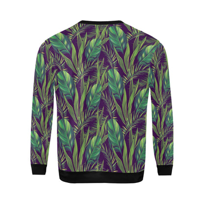Palm Leaves Pattern Print Design PL03 Men Long Sleeve Sweatshirt