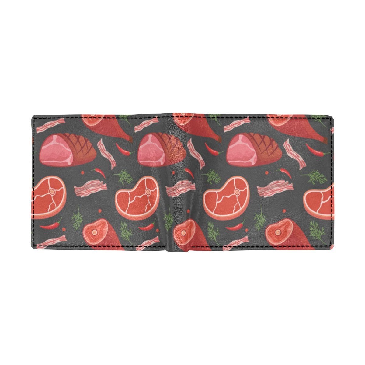 Meat Pattern Print Design 03 Men's ID Card Wallet