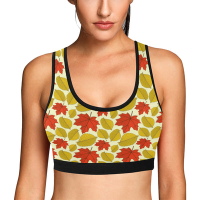 Elm Maple Leave Print Pattern Sports Bra