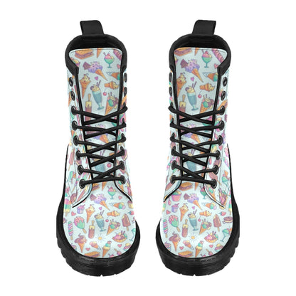 Ice Cream Pattern Print Design IC02 Women's Boots