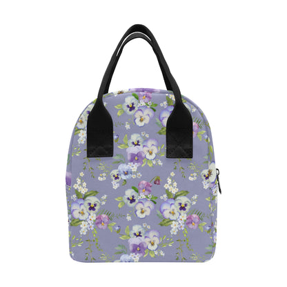 Pansy Pattern Print Design PS05 Insulated Lunch Bag