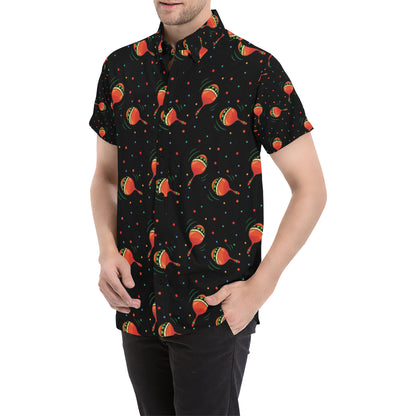 Maracas Pattern Print Design 03 Men's Short Sleeve Button Up Shirt