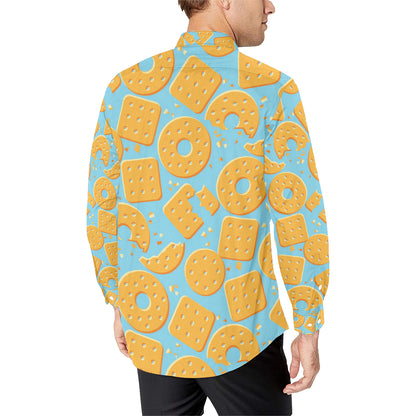 Cracker Pattern Print Design 02 Men's Long Sleeve Shirt