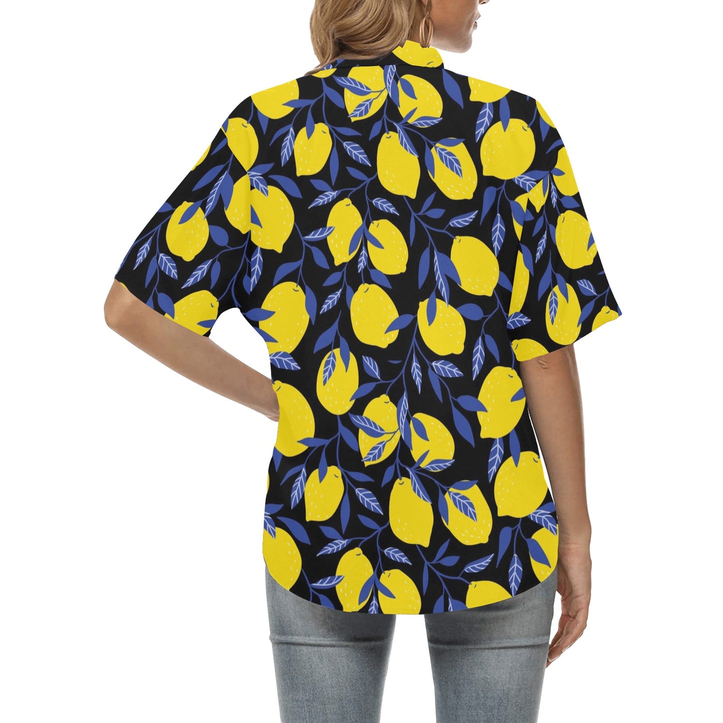 Lemon Pattern Print Design LM01 Women's Hawaiian Shirt