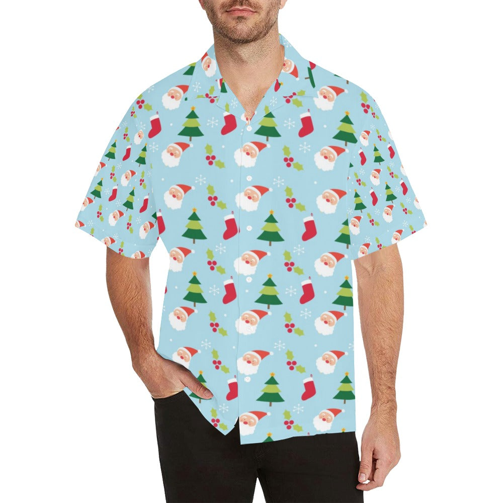 Santa Themed Print Design LKS301 Men's Hawaiian Shirt